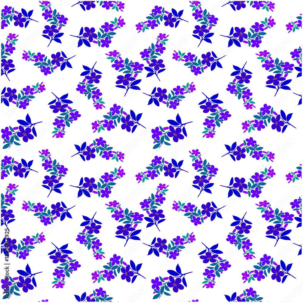 Fototapeta premium seamless pattern with blue flowers