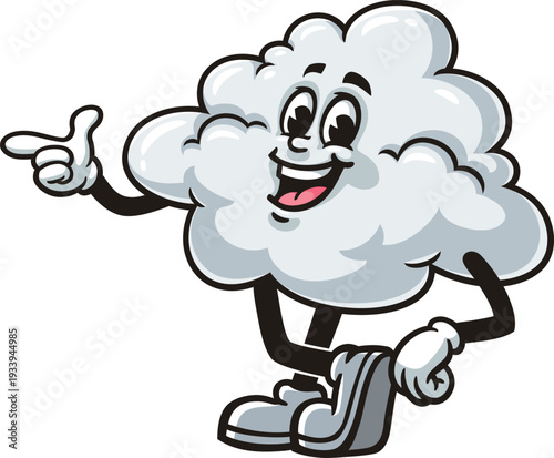 Cloud mascot cartoon with an idea