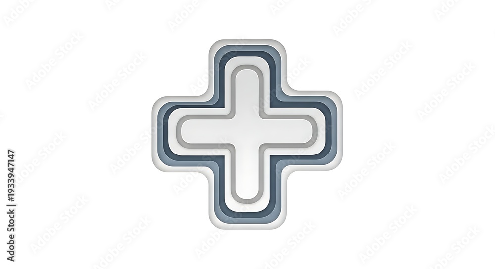 Obraz premium Blue and Grey Layered Plus Sign Graphic