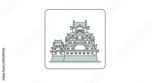Japanese Castle Illustration