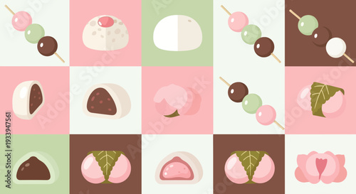 Japanese Mochi and Dango Assortment, Sweet Treats Collection
