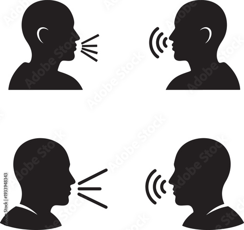 Illustration of people communicating through speech