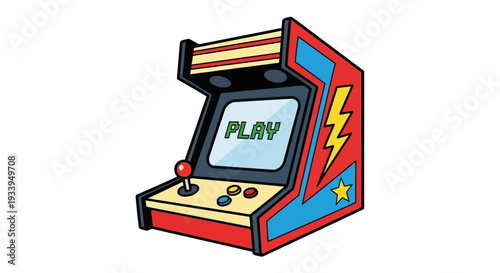 Retro Arcade Machine with Play Screen