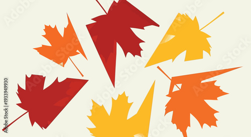 Autumn leaves falling in a circle, fall season, colorful