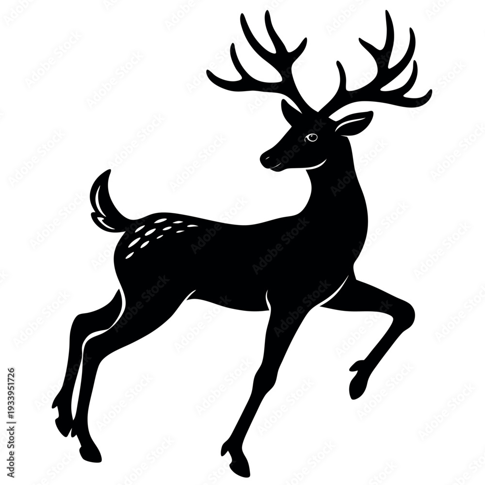 Obraz premium Deer silhouette vector illustration