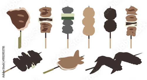 Assorted Skewers: Meat, Vegetables, and Chicken Wings