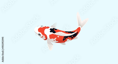 Koi Fish Swimming in Clear Blue Water