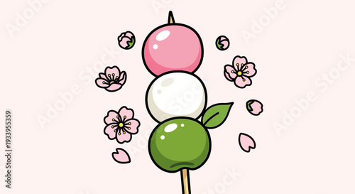 Hanami Dango, Cherry Blossoms, Spring Dessert, Japanese Sweets