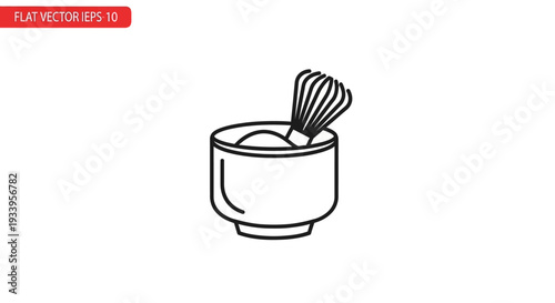 Matcha Whisk and Bowl Icon