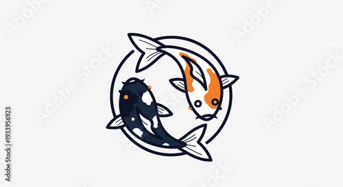 Yin Yang Koi Fish Symbol