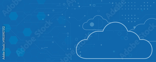 Abstract cloud concept technology background and data network security