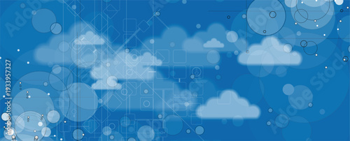 Abstract cloud concept technology background and data network security