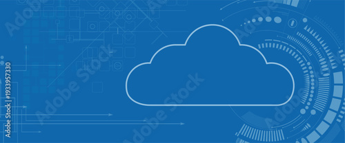 Abstract cloud concept technology background and data network security