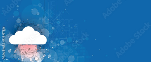Abstract cloud concept technology background and data network security