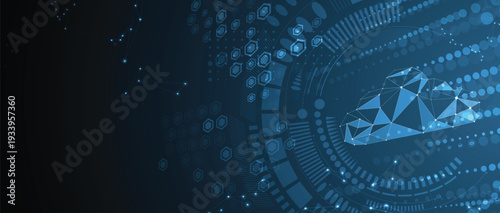 Abstract cloud concept technology background and data network security