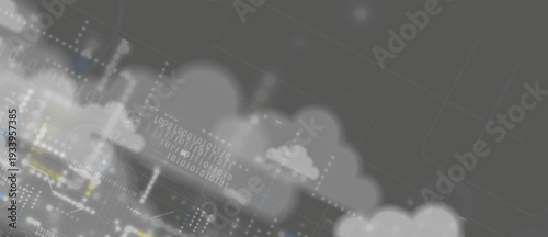 Abstract cloud concept technology background and data network security