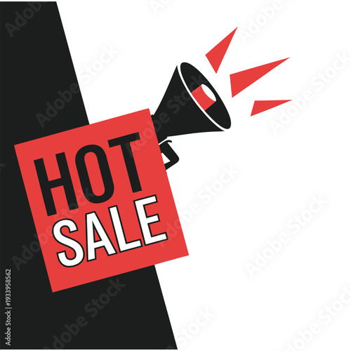 Hot Sale Promotion Banner with Megaphone vector