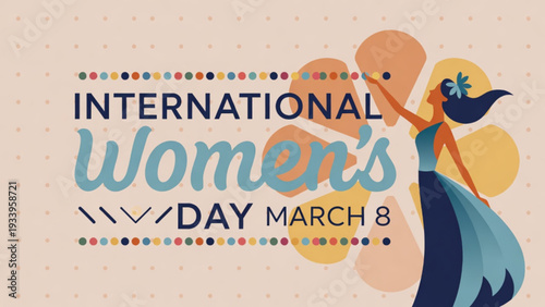 Empowering Women’s Day Greeting Card with Stylish Female Silhouette