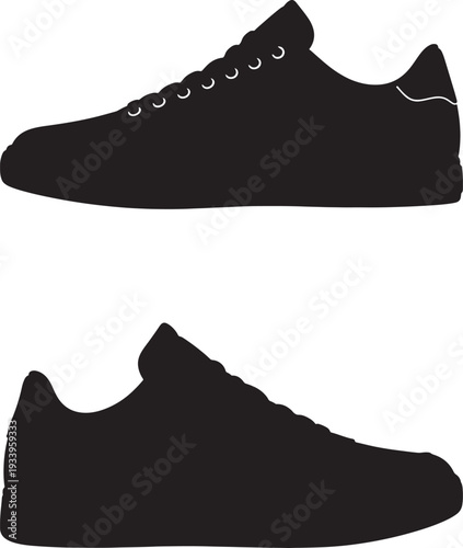 Black silhouette of a pair of sneakers