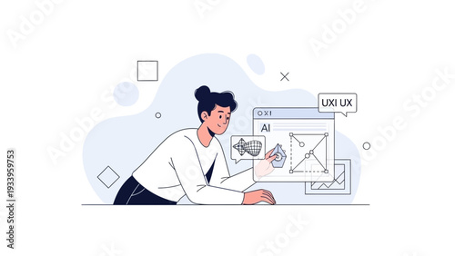 UX UI Designer Creating Website Wireframe and User Interface