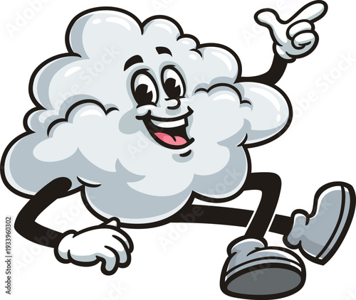 Cartoon cloud mascot is relaxing