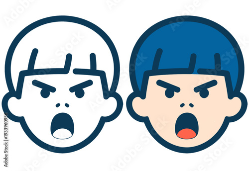 Angry Boy Emoji Vector Illustration