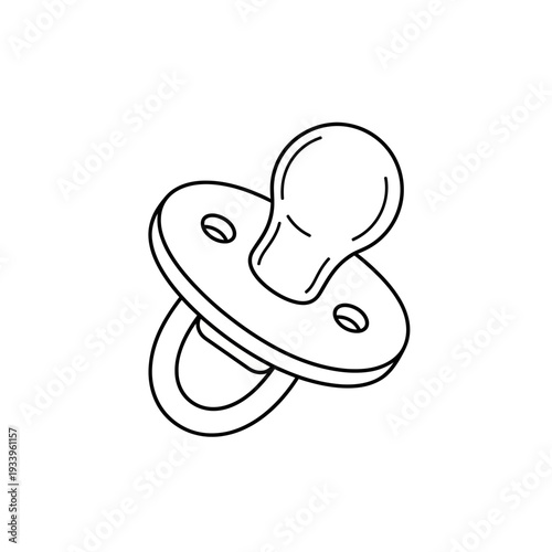 Blue and pink baby pacifier vector illustration featuring a plastic dummy icon and rubber soother toy symbol isolated on white for childhood design