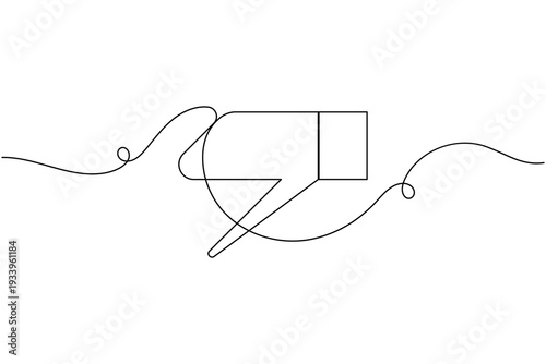 Dislike approval cancel sign icon continuous one line art single drawing on white background minimal like rejected symbol outline vector illustration