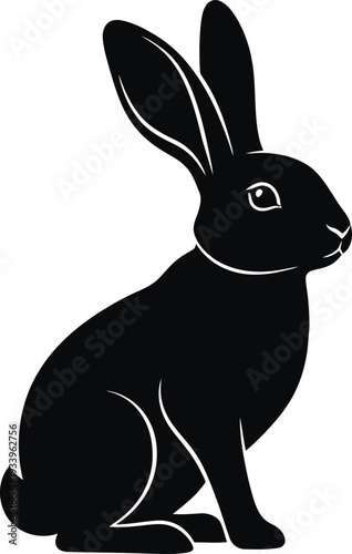 Easter sunday black silhouette of a bunny rabbit symbolizing renewal and joy on easter morning