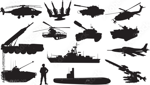 Vector silhouettes of male models walking with luggage and travel bags.