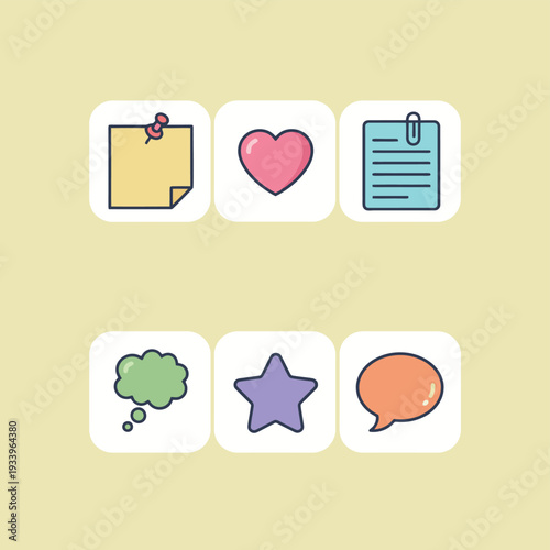 Cute assorted coffee mugs and tea cups icons set including a cat face design heart pattern and travel cup for cafe and breakfast