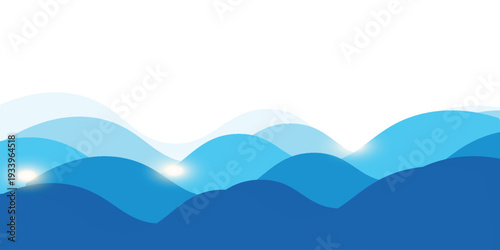 Sea waves layered vector background illustration and sea beach vector illustration.
