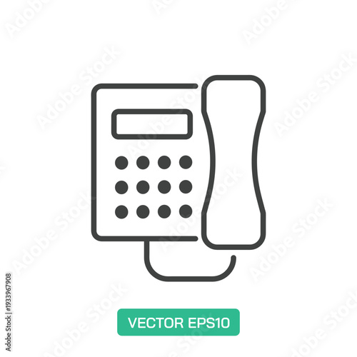 Office Phone or Landline icon. Thin line icon vector