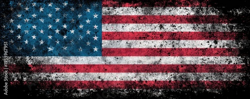 A distressed, aged rendition of a national symbol, featuring stars and stripes. Grunge aesthetic, patriotic themes
