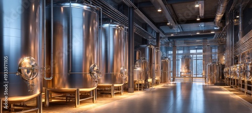 Alcoholic drink distillation factory. Generative AI technology.