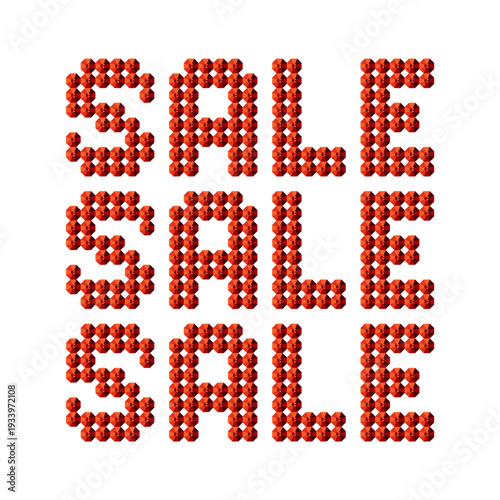 Inscription made of red crystals - sale 3x
