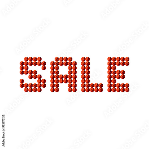 Inscription made of red crystals - sale