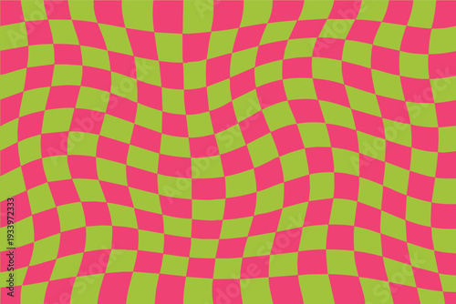 Wallpaper Mural Vibrant and Energetic Retro Psychedelic Pattern with Wavy Checkerboard Design Torontodigital.ca