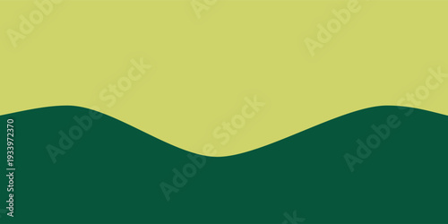 Abstract organic two-tone background featuring a smooth, undulating wave separation between a vibrant light green and a deep dark green, creating a peaceful and modern visual composition