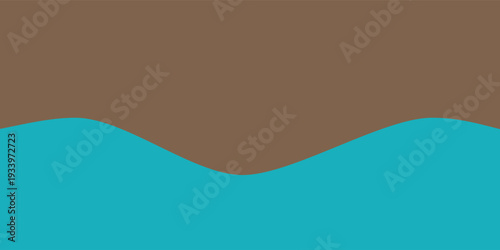 Minimalist abstract wavy brown and blue graphic background illustration, perfect for modern digital art, clean web design, mobile apps, and stylish UI/UX elements