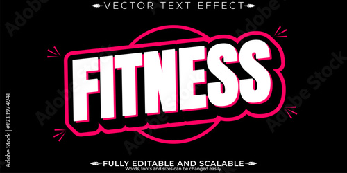 A premium fitness text effect with editable and scalable vector design