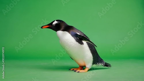 penguin in green screen