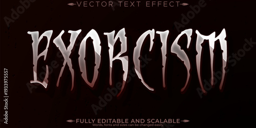 A premium vector text effect with editable exorcism text style theme