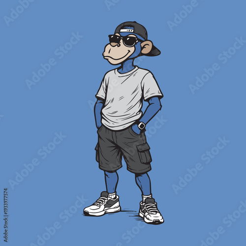 Cute 2D Cartoon Monkey in Jungle Adventure