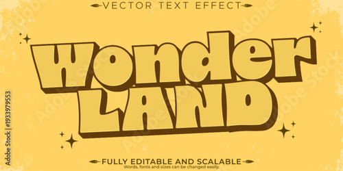 A vibrant vector text effect with editable Wonder Land style