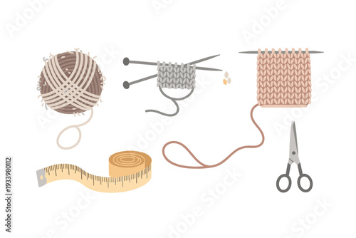 Knitting and sewing supplies are essential tools for crafting beautiful handmade textiles, including yarn, needles, measuring tape, and scissors.