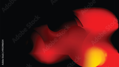 Abstract red flames and glowing smoke swirling on a dark black background