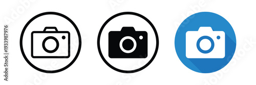 Camera icons. Simple camera symbol. Transparent PNG and vector