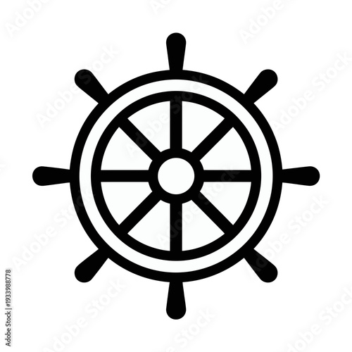 Ship steering wheel icon