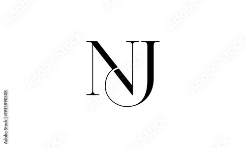 NJ initial letter logo or NJ monogram logo